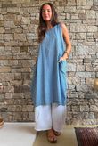 Marina Chalk Stripe Tunic Denim